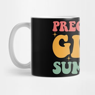 Pregnant Girl Summer Baby Shower Pregnancy Reveal Retro Vintage Mug